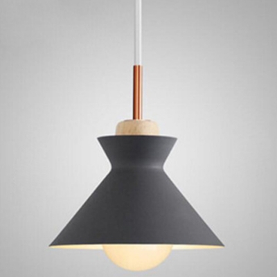 Single Light Hanging Pendant Lamp Macaron Metal Shade Drop Light for Dining Room