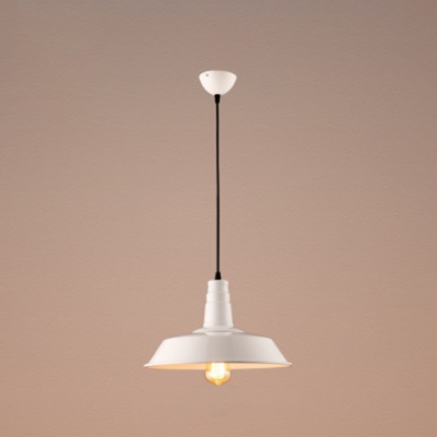 Single Light Industrial Pendant Light in Barn Style with 10