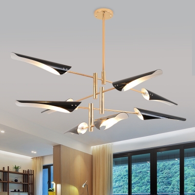 Triangle Chandelier Modern Fashion Metal Decorative Hanging Ceiling Lamp in Black