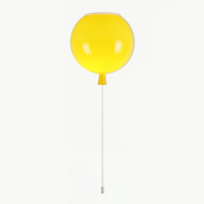 1-Light Ceiling Fixture Balloon Flush Mount Light with Plastic Shade for Nursery