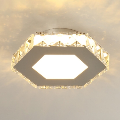 Geometric Shaped Flush Mount Spotlight Modern Crystal  LED Flush Ceiling Light in 3 Colors Light