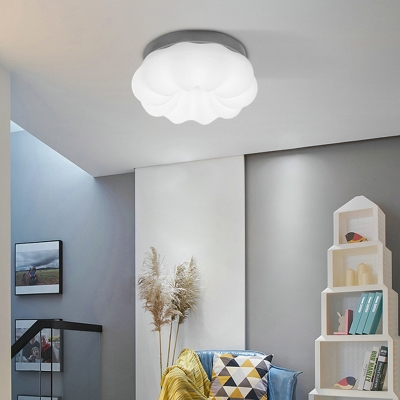 White Cloud Ceiling Light Plastic Candy Colored LED Flush Light in 3 Colors Light for Study Room