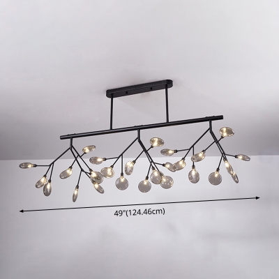 Branch Dining Room Island Lighting Acrylic 27 Heads Modern Pendant Light with Glass Shade