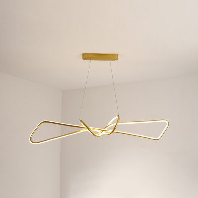 Contemporary Metal Linear Island Lighting Minimalist LED Hanging Light Fixture
