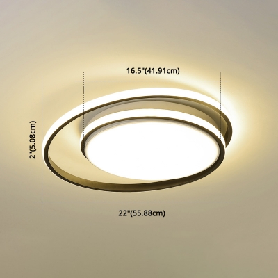 Circle Flush Mount Fixture 2 Inchs Height Simple Style Acrylic Bedroom LED Ceiling Mounted Light