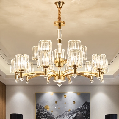 Modern Chandelier Light Fixture Living Room Crystal Chandelier with Brass Arms