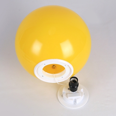 1-Light Ceiling Fixture Balloon Flush Mount Light with Plastic Shade for Nursery