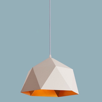 Geometric Pendant Lamp Macaron Colorful Metal Single Head Hanging Light for Children Room