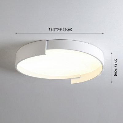 Minimalist Circular Shade Flush Mount Lighting 5 Inchs Height Metal Bedroom LED Flush Mount Fixture