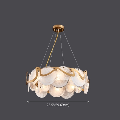 Contemporary Brass Light Luxury Island Lamp Living Room with Glass Shape