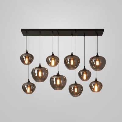 Grey Mirror Glass Mini Hanging Light Contemporary Suspension Lamp for Bar Cafe Restaurant