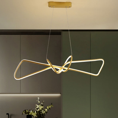Contemporary Metal Linear Island Lighting Minimalist LED Hanging Light Fixture