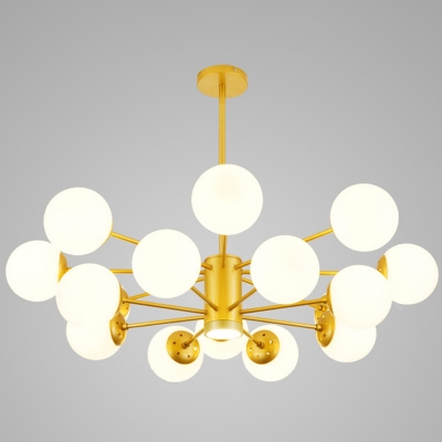 Molecular Chandelier Lighting Postmodern 16.5 Inchs Height Opal Glass Hanging Pendant Light for Living Room
