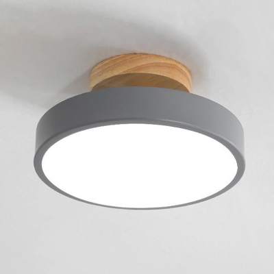 Round LED Ceiling Light Cartoon Metallic Semi Flush Light for Hallway