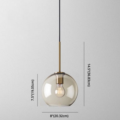 Cognac Jug Hanging Lamp Designers Style Glass 1 Head Decorative Suspended Light for Bedroom