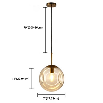 Designers Style Globe Pendant Light Glass 1 Bulb Suspension Light for Bedroom