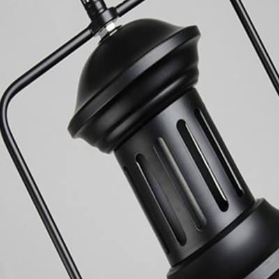 Industrial Antique Black Pendant Light in Dome Shade Single Light Hanging Lamp for Restaurant