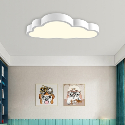 LED Light Creative Cloud Shape Metal Flush Mount Light 19.5 Inchs Long for Kindergarten