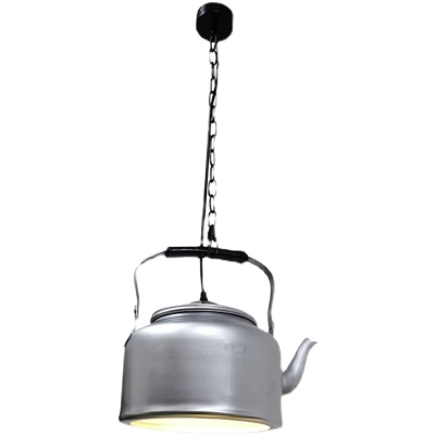 Metal Kettle Shade Single Head Pendant Light 16 Inchs Wide for Restaurant Coffee House