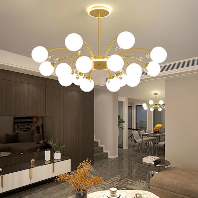 22 Inchs Height Chandelier Lighting Postmodern Opal Glass Hanging Pendant Light for Living Room