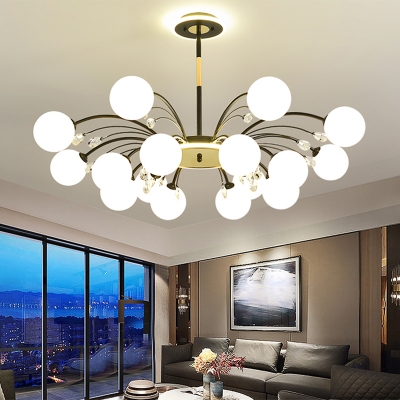 22 Inchs Height Chandelier Lighting Postmodern Opal Glass Hanging Pendant Light for Living Room
