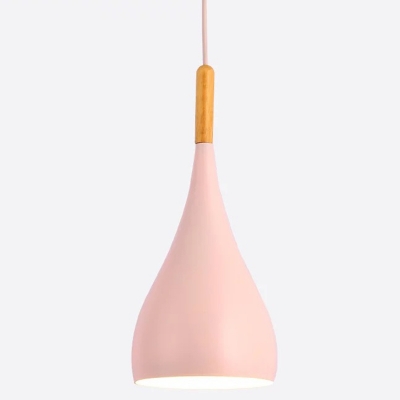 Candy Colored Onion Pendant Light 1 Light Modern Metal Ceiling Light with Adjustable Cord for Cafe