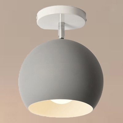 Dome LED Ceiling Light Kid's Metallic Semi Flush Mount Ceiling Lamp for Baby Room