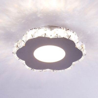 Geometric Shaped Flush Mount Spotlight Modern Crystal  LED Flush Ceiling Light in 3 Colors Light