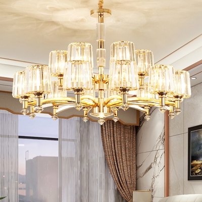 Modern Chandelier Light Fixture Living Room Crystal Chandelier with Brass Arms