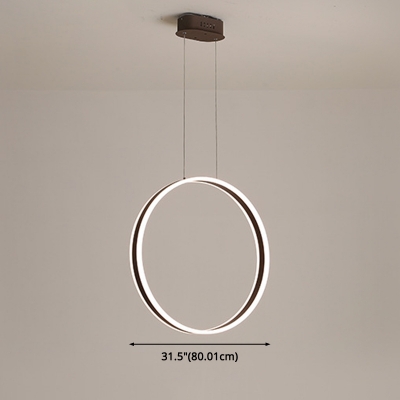 Post Modern Coffee Pendant LED Light Circular Ring Chandeliers for Dining Room Foyer Farmhouse