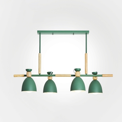 Carillon Kitchen Pendant Lamp Iron 4-Light Nordic Style Hanging Island Light