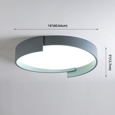 Minimalist Circular Shade Flush Mount Lighting 5 Inchs Height Metal Bedroom LED Flush Mount Fixture