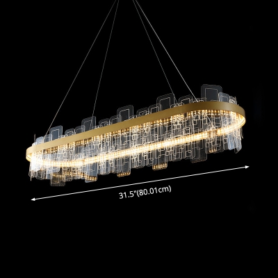 Ultra Modern LED Crystal Ring Pendant LED Ambient Second Gear LED Chandelier in Gold