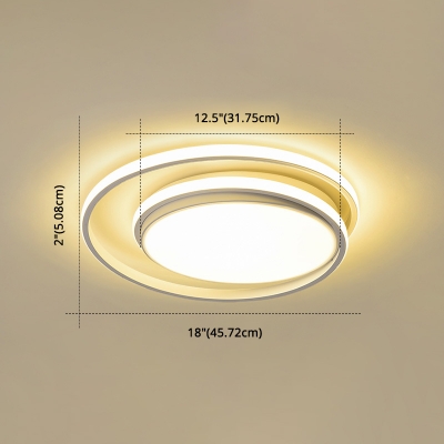 Circle Flush Mount Fixture 2 Inchs Height Simple Style Acrylic Bedroom LED Ceiling Mounted Light