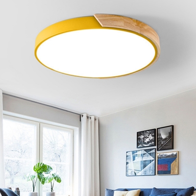LED Modern Round Shape Flush Mount Ceiling Lighting Metal Ceiling Lamp for Kid's Room