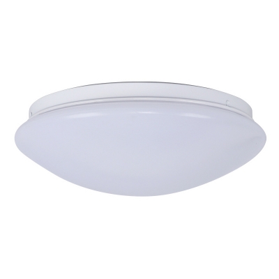 White Finish Schoolhouse Ceiling Fixture Modern Fashion LED with Dome Glass Shade Flush Light Fixture