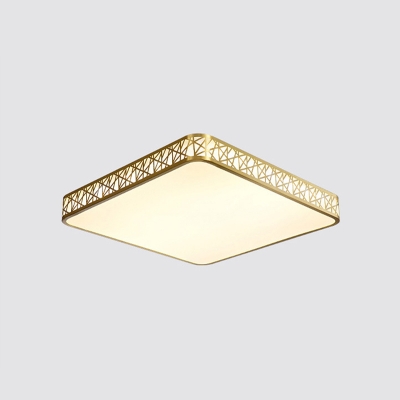 Acrylic Shade Flush Mount Light Stepless Dimming Light Contemporary LED Ceiling Flush Mount in Brass for Foyer