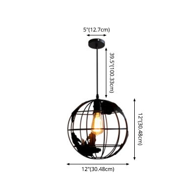 Industrial Orb Single Light Pendant Light Globe Shade for Michelin Star Restaurant