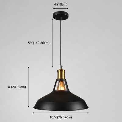 Industrial Single Light Pendant Light in Barn Style Metal Shade for Warehouse
