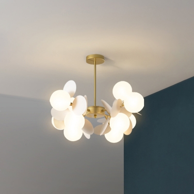Modern Dendritic Chandelier Lamp White Glass Pendant Light Bedroom Hanging Light