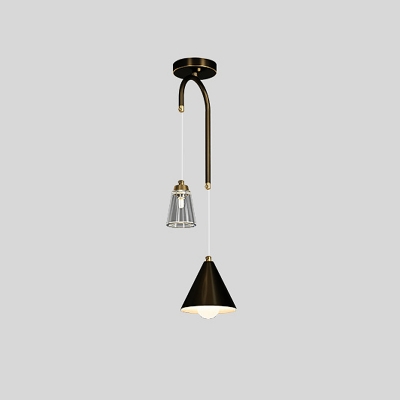 6 Inch Wide Conical Pendant Light Kit Postmodern Metallic Modern 2 Lights