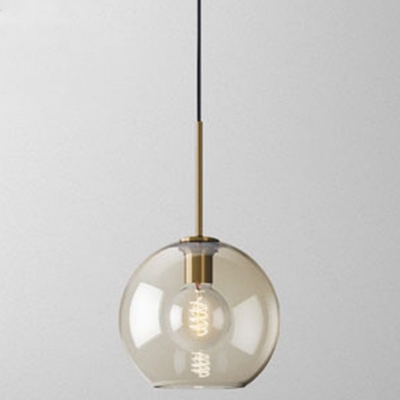 Cognac Jug Hanging Lamp Designers Style Glass 1 Head Decorative Suspended Light for Bedroom