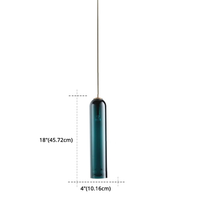 Contemporary Cylinder Hanging Light 4 Inchs Wide Glass 1 Head Mini Pendant Lamp