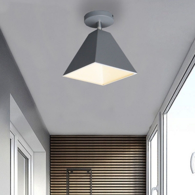 Modern Style Trapezoid LED Semi Flush Mount Ceiling Light Metal Flush Light for Baby Nursery Room