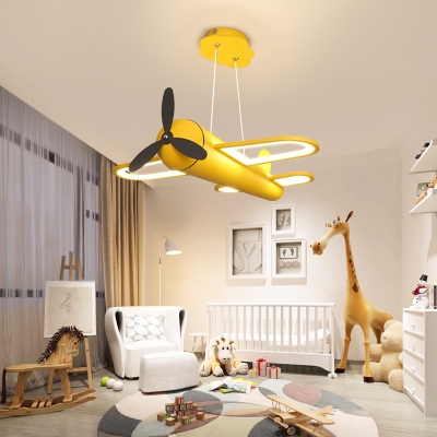 Prop Plane Pendant Light Vintage Style Boys Room Metal Shade Chandelier with 19.5 Inchs Height Adjustable Rope