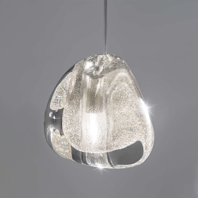 Rock Shaped Clear Crystal Suspension Lamp Simplicity Chrome LED Multi Pendant Light Fixture