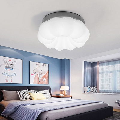 White Cloud Ceiling Light Plastic Candy Colored LED Flush Light in 3 Colors Light for Study Room