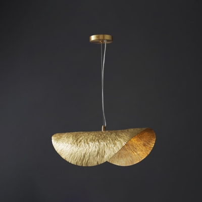 Creative Postmodern Hat Shape Hanging Light Golden Metal 1 Bulb Dining Room Pendant Lighting Fixture