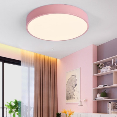LED Modern Lighting Round Metallic Flush Mount Ceiling Light for Kid's Room