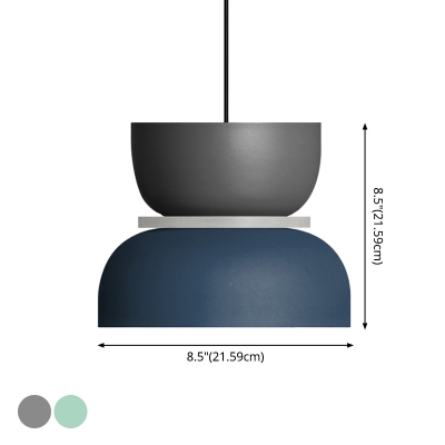 Metal Pendant Light Fixture Modernism 1 Head Hanging Lamp Kit Color Stitching for Bedroom